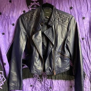 Dark blue pleather F21 jacket